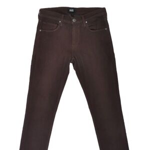 PAIGE Lennox Men’s Slim Straight Jeans Brown Oxblood Size 33 Premium Denim